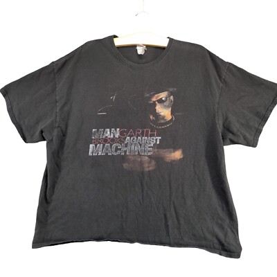 Delta Men's Man Against Machine Garth Brooks T-Shirt Black 2XL Short Sleeve