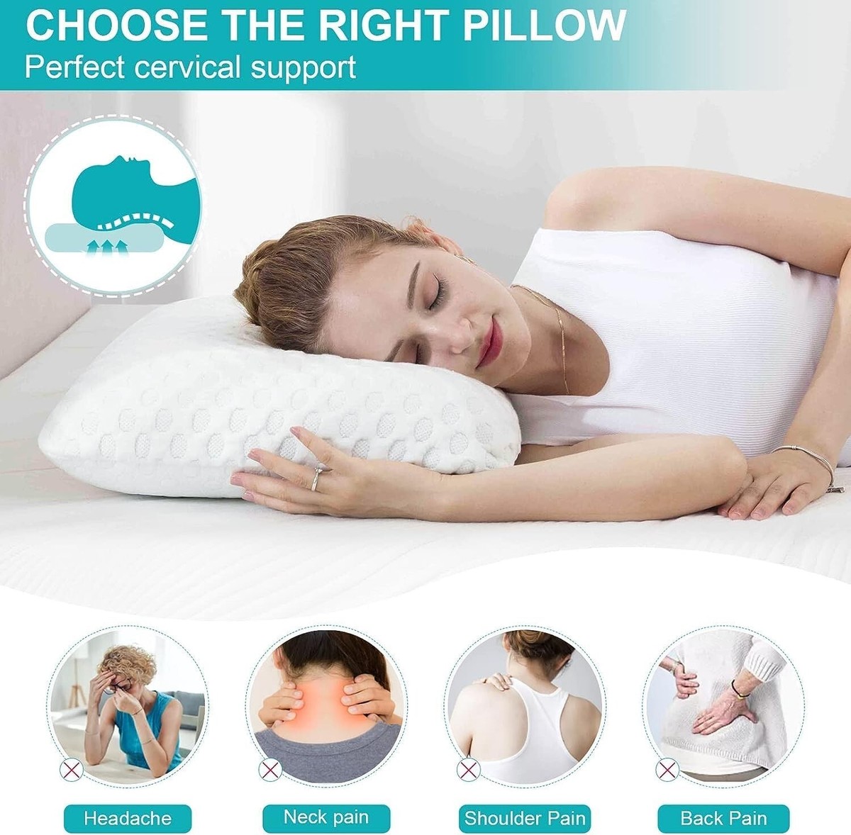 Almohada Cervicales Y Cuello Wolkenfeld Almohada Viscoelastica