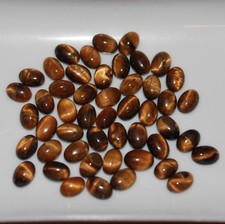 Natural Tiger Eye 7x5mm Flat Back Oval Cabochon Loose Gemstone s