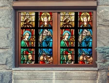 3D Crown 369NAO Window Film Print Sticker Cling Stained Glass UV Block Fay