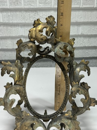 Antique Victorian Art Nouveau Ornate Ivy Leaf Photo Picture Frame VTG Primitive - Picture 3 of 23