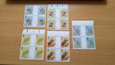 GB 1985 Insects SG1277-1281 Set of Blocks of 4 Gutters MNH Combine Postage