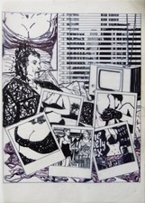 Planche originale dessin proche KIKI PICASSO groupe BAZOOKA daté 1981 New York