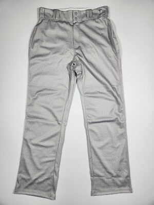 ALLESON Mens Warp Knit Wide Leg Baseball Pants | Gray FL Large | PWRPP NEW