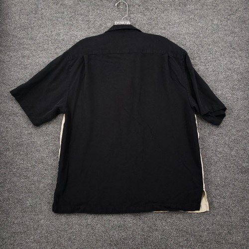 Nat Nast Button Up Shirt Men M Medium Black Luxury Originals Silk Bowling Camp - Picture 2 of 9