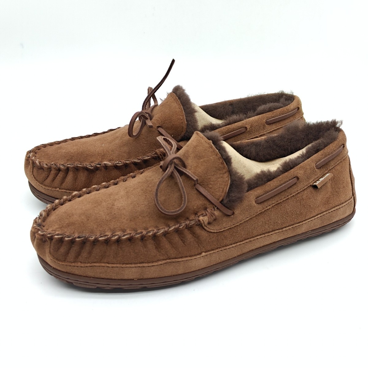 Bean Wicked Good Shearling Lined Moccasin Slippers Men's Sz 11/12/13/14