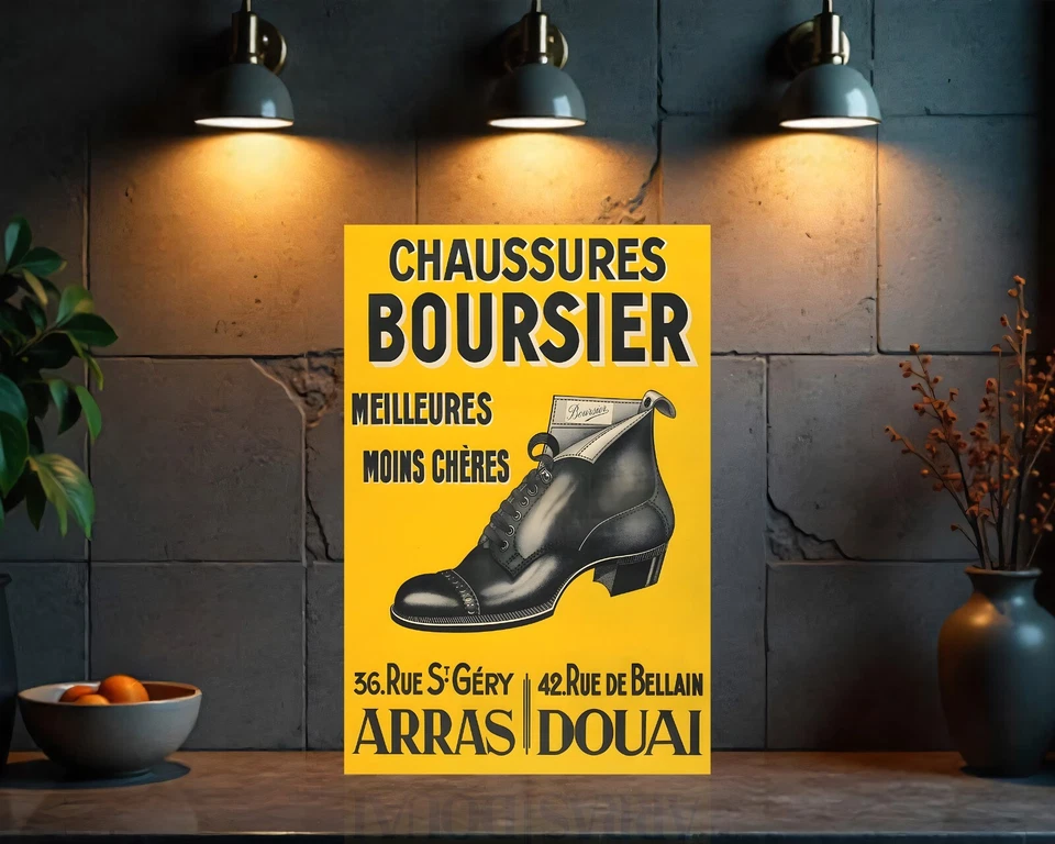 Chaussures Boursier Vintage French Shoe Sign - 24"x16" (60x40 cm) - Image 2 of 4