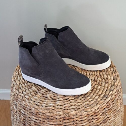 Dolce Vita Womens Walker Grey Suede High Top Platform Sneakers Size 8.5