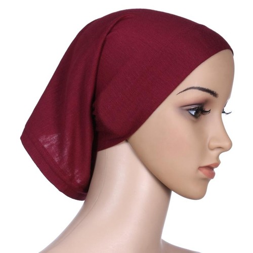 Women Muslim Hijab Bonnet Cancer Chemo Cap Underscarf Islam Headwear - Picture 28 of 32