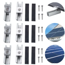 30mm/35mm Solar Panel Bracket Mounting Rail Kit Roof Mount End/Mid Clamp Fixing