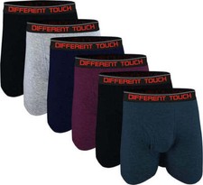 Men's 3 Pack DIFFERENT TOUCH Long Leg Boxer Brief Colored Underwear 3X-4-5X-6X