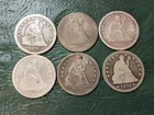 6 Coin Lot of Assorted Date, Mint, & Condition Seated Liberty Quarters