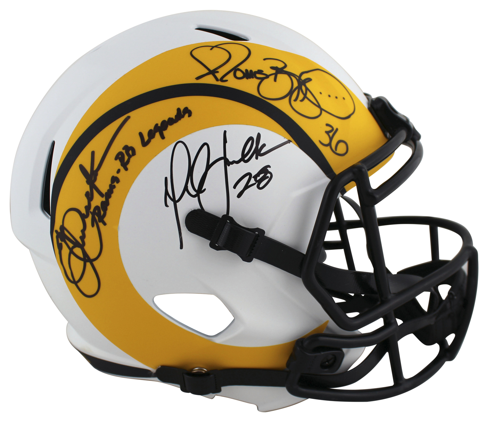 Jerome Bettis Autographed Signed Los Angeles Rams Rams RB Legends Bettis, Dickerson & Faulk Lunar F/S Speed Rep Helmet BAS 