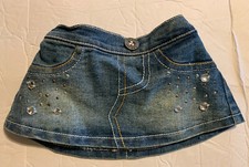 Build a Bear Denim Jean Skirt Glitter Jeweled