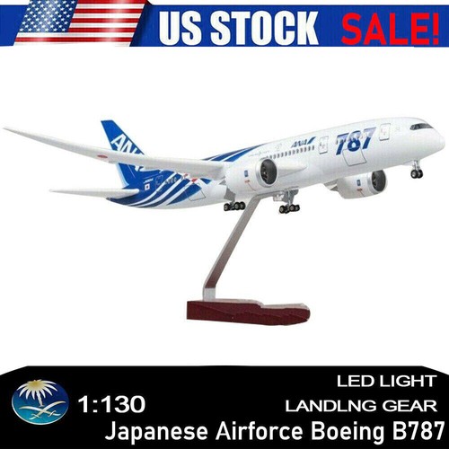 1:130 ANA Air Japan Airlines Boeing B787 Resin Airplane Model Voice LED Lights