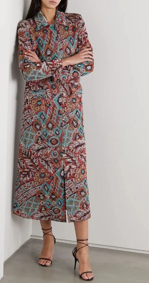 G1N sin etiquetas 5645 MISSONI VESTIDO ABRIGO CHAQUETA MAXI LENTEJUELAS NEGRO AZUL ROJO PAIS Foto 2 de 4