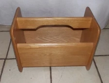 Mid Century Solid Oak Magazine Rack / Magazine Stand  (MR-57)