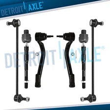 6pc Front Inner Outer Tie Rods Sway Bars for 2013 - 2017 2018 Hyundai Santa Fe