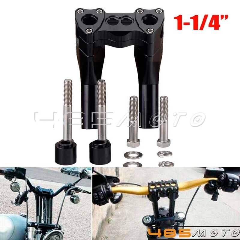 Club Style 1-1/4" Pullback Handlebar Riser For Harley Dyna Sportster XL Custom