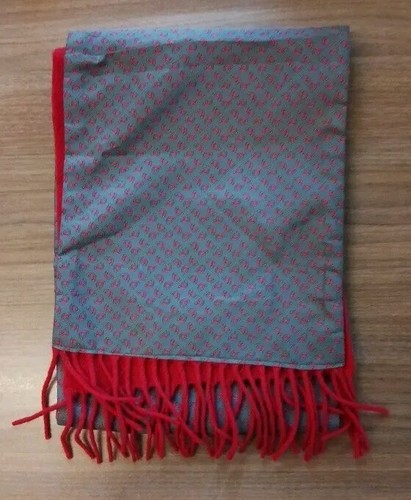 Sammy - Vintage Geometric Reversible Scarf - Lambswool & Polyester - Grey