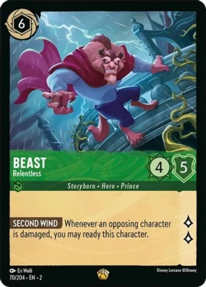 1x Beast - Relentless - 70/204 - Legendary - Cold Foil NM-Mint Disney Lorcana: R