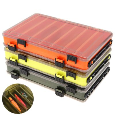 Double Sided 14 Compartments Fishing Tackle Boxes Fishing Lure Box  Organizer | eBay