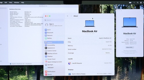 Apple MacBook Air M3 8-Core 16GB 512GB 15" MXD43LL/A Midnight (Used) - Afbeelding 2 van 16