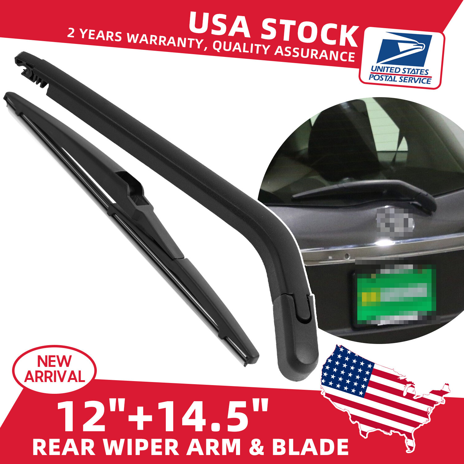 2004-2015 Toyota Yaris Scion xB Rear Windshield Wiper Arm Blade Kit