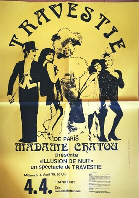 MADAME CHATAU   TRAVESTIE 1979 FRANKFURT - orig. Concert Poster - Plakat A1 F/U
