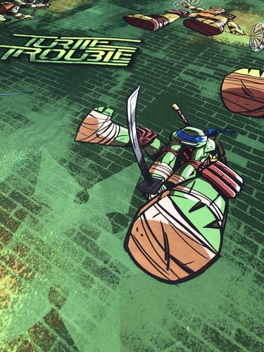 Teenage Mutant Ninja Turtles Twin Flat Sheet Nickelodeon TMNT Stoff grün 2014 - Bild 5 von 6