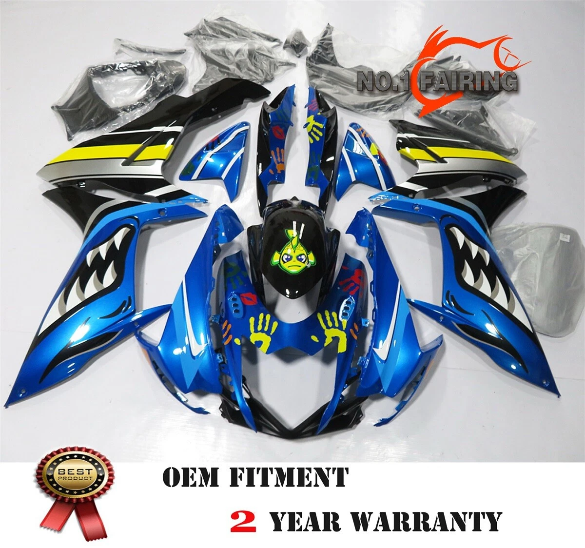 Blue Shark Bodywork ABS Fairings Kit For Suzuki GSXR600 2011 2021