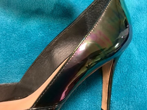 Loeffler Randall Patent Leather Heels Pumps Green Purple Size 7.5 B - Picture 6 of 9