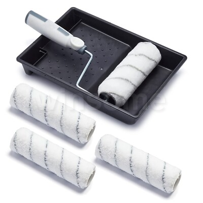 9 Zoll Farbwalze 6-teilig Hülsen Set Rahmen und Maltablett Professionelle Emulsion