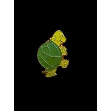 Vintage Happy Turtle Enamel Brooch Pin