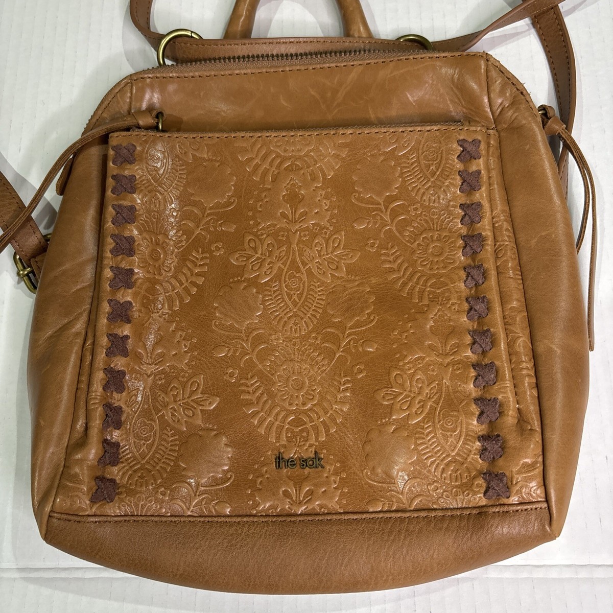 The Sak Brown Leather Backpack The Sak Loyola Leather Convertible Mini Backpack - QVC.com main image 3