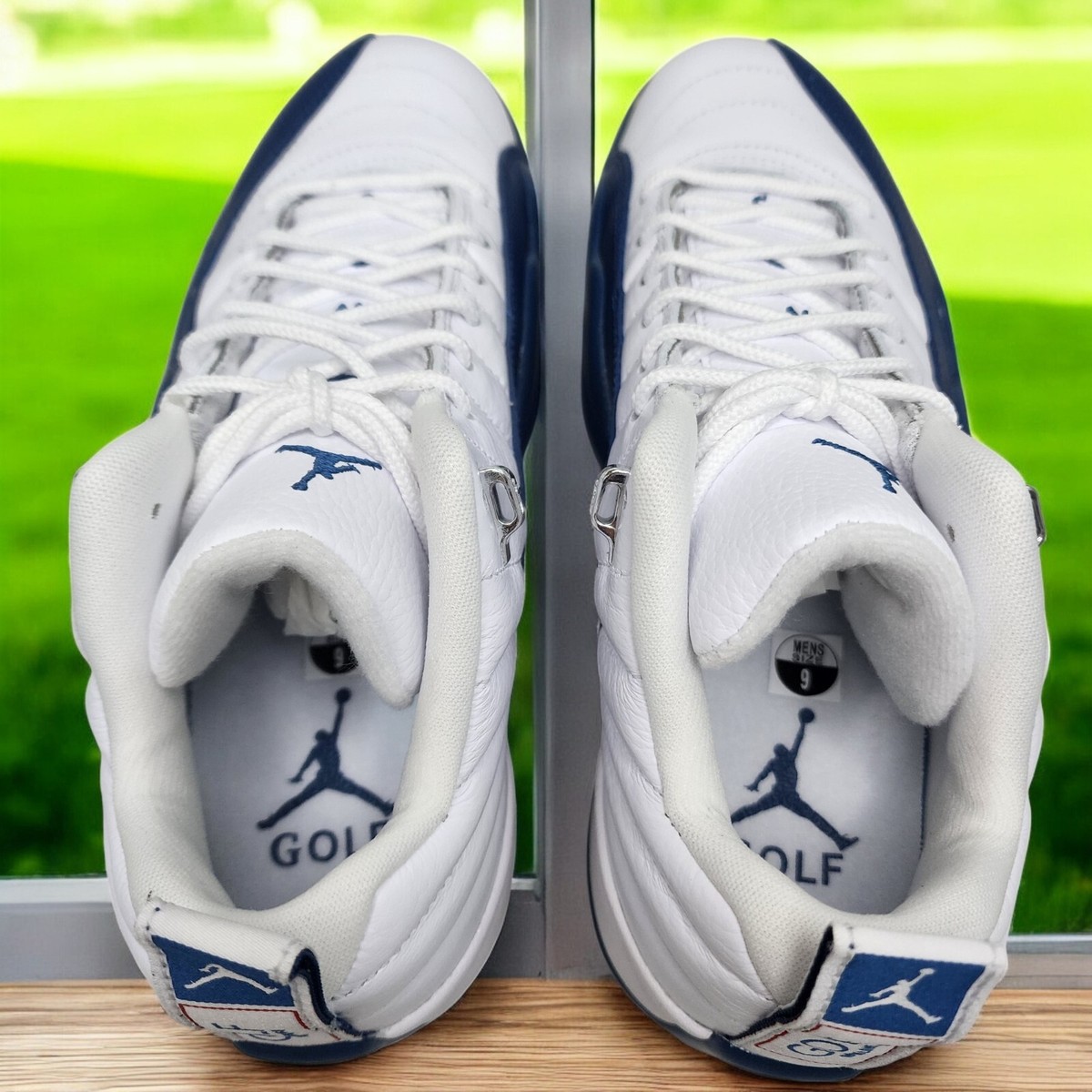 86 Jordan Air Jordan 12 Golf ホワイト/ブルー Nike Air Jordan 12 Low Retro Golf Shoes French Blue White