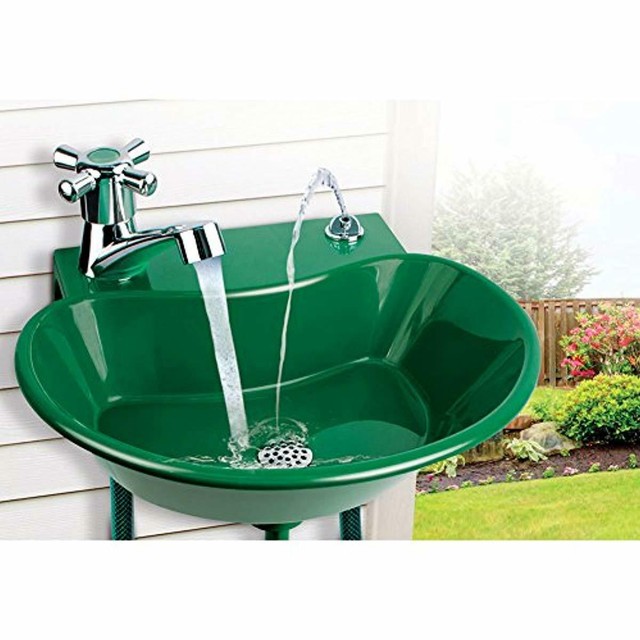 New 2 In 1 Outdoor Sink Faucet And Drinking Water Fountain Attach To Garden Hose