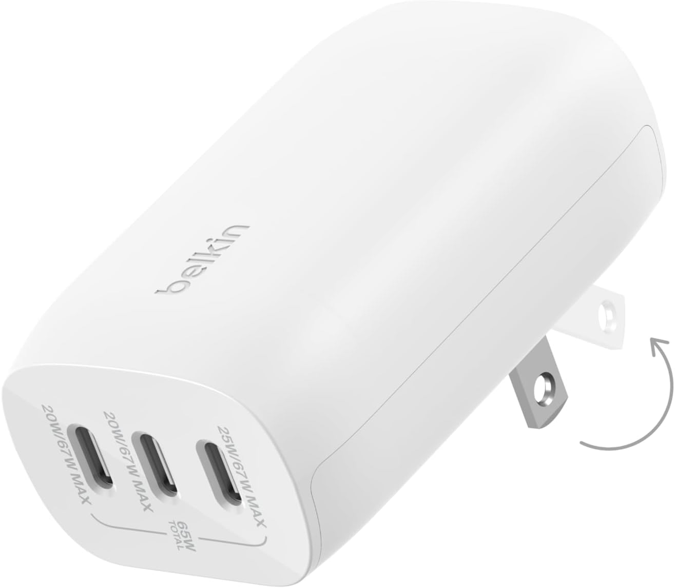 67W Boostcharge 3-Port USB-C Wall Charger with PPS & PD 3.1 Fast Charging
