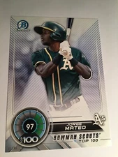 2018 Bowman Scouts Top 100 5x7 /49 Jorge Mateo A's BTP97