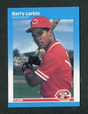 Barry Larkin Cincinnati Reds Rookie Baseball Card #204 RC 1987 Fleer