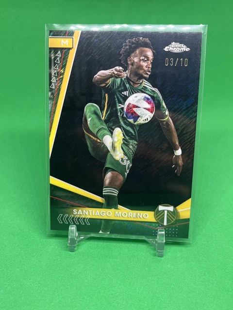 2024 Topps Chrome MLS Mania SANTIAGO MORENO Portland Timbers /10 Black Refractor