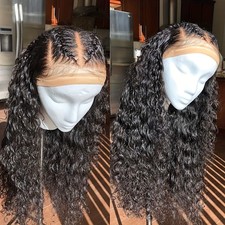 Long Black Hair Full Density Loose Curly Lace Front Wigs Water Wave Natural Soft