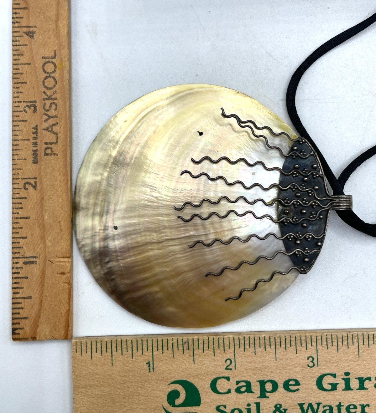 VTG Statement MOP Shell 925 Sterling wirework Art… - image 8