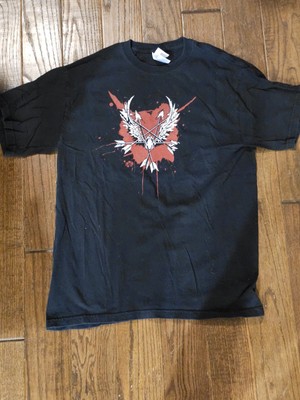 Raven Bird Pierced 5 Arrow Five Point Star Shirt Mens Black Medium Red Graphic