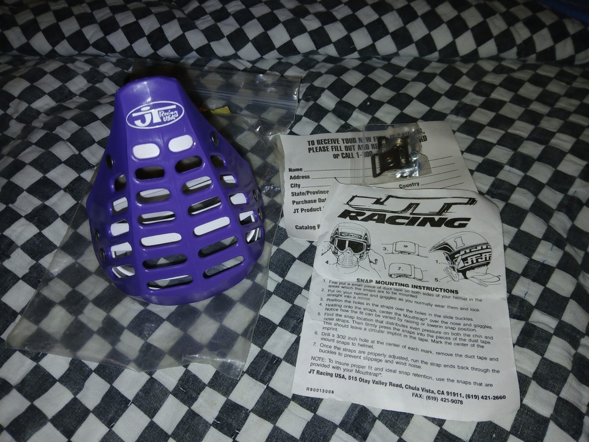 Vintage Nos JT Mouth Trap Guard Purple mx,ama, motocross, helmet