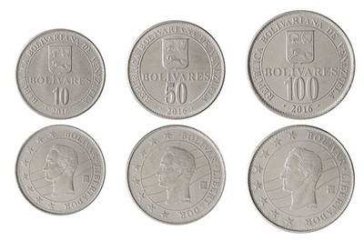 Venezuela 10-100 Bolivar Fuerte 3 Pieces Set, 2016, KM #104-106, Mint