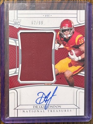 Drake London 2022 National Treasures Collegiate #84 - Materials Signatures /99