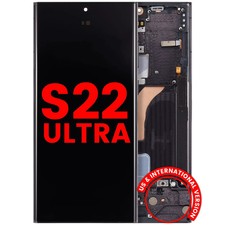 For Samsung Galaxy S22 Ultra OLED Display Screen with Frame Fingerprint Sensor 