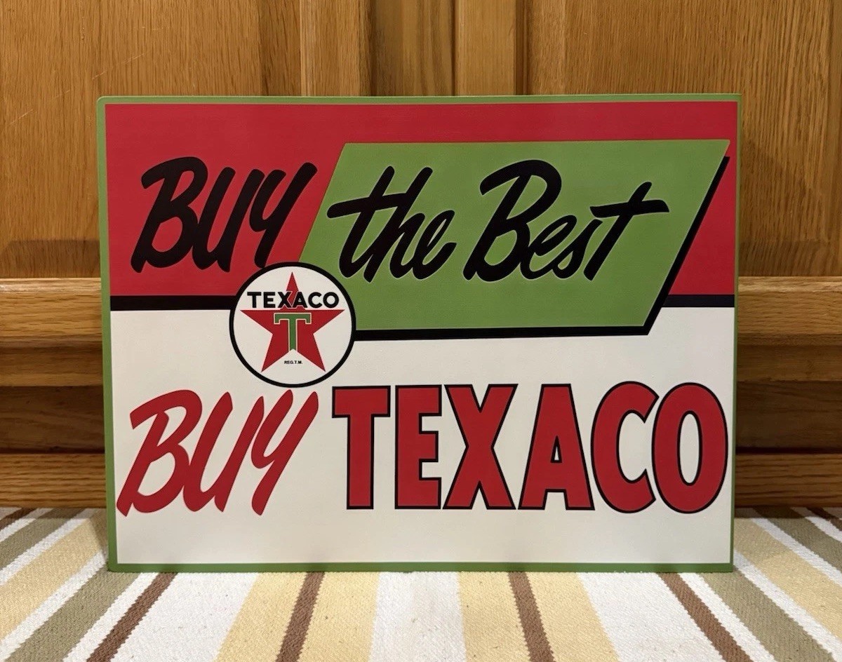 Texaco Gas Oil Flange Sign Buy The Best Double Sided Vintage Style