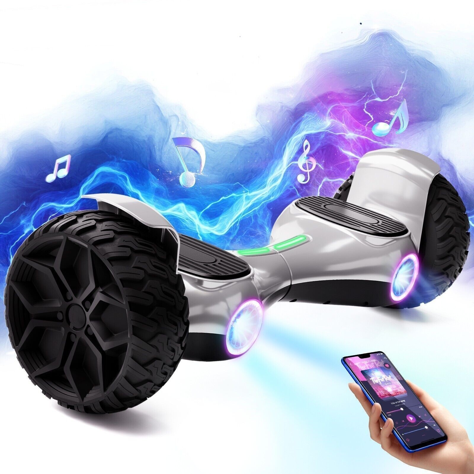 Led Light Bluetooth Self-balancing 7.5mph 400w 8yr+